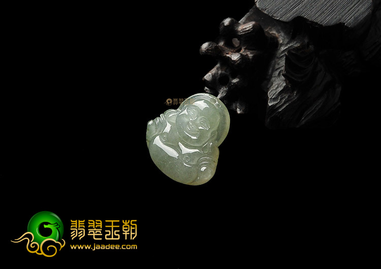 糯冰种晴水玉佛挂件(一对)