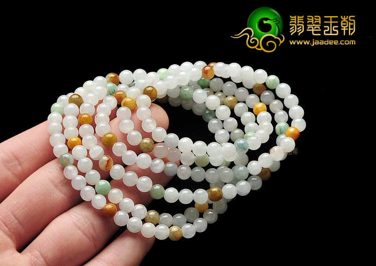 糯冰种三彩手链/项链(单价)
