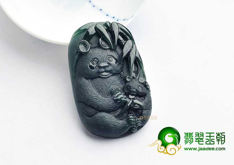糯冰种蓝水母子情深挂件