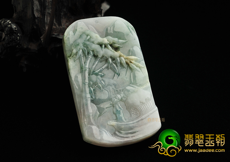 糯冰种淡三彩节节高升挂件