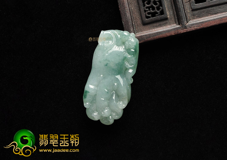 糯冰种飘花佛手挂件
