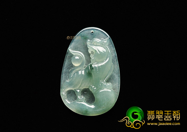 冰种飘花虎牌挂件