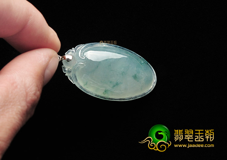 冰种飘花寿桃挂件