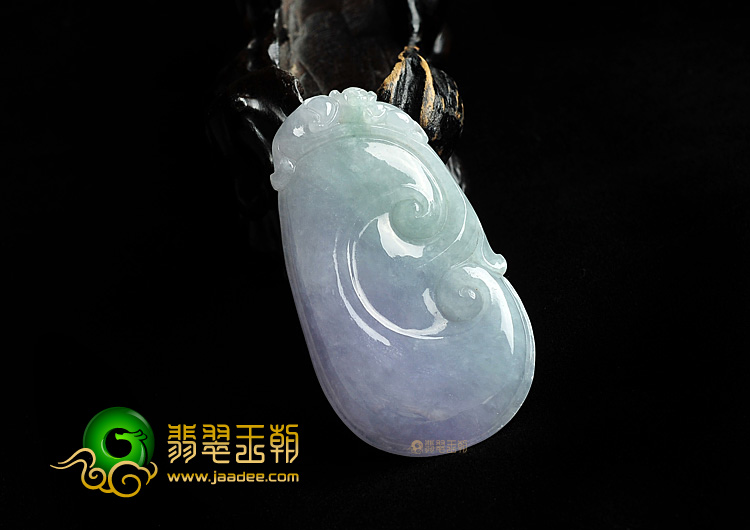 糯冰种紫罗兰如意挂件
