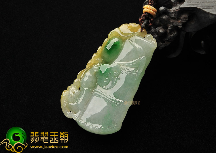 冰种黄加绿节节高挂件