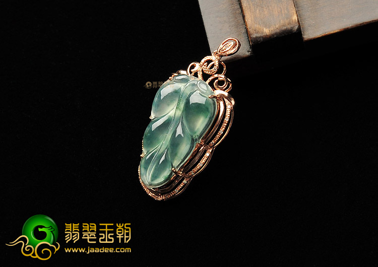 (超值推荐)冰种飘花镶玫瑰金金枝玉叶胸坠（真钻）