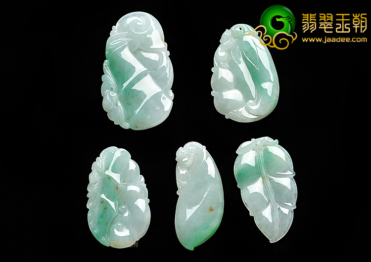 糯冰种飘翠节节高/叶子挂件（一批走）