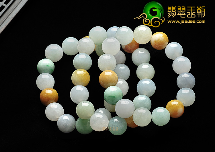 糯冰种三彩手链（单价）