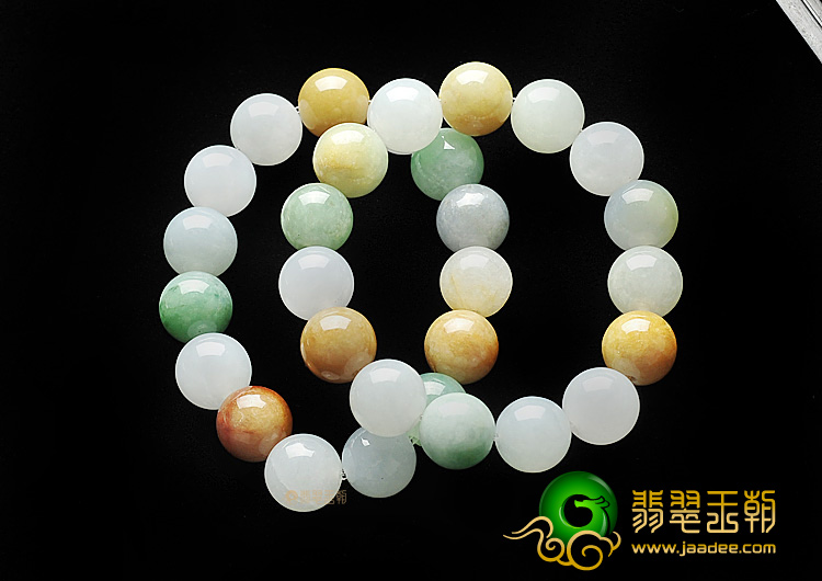 糯冰种三彩手链（单价）