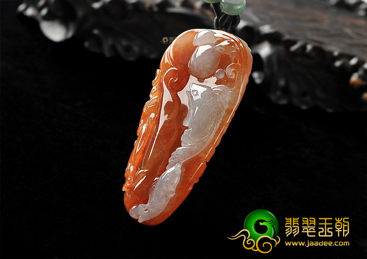 糯冰种红黄翡年年有余挂件