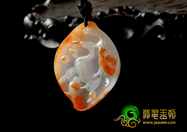 糯冰种红黄翡一路连科挂件