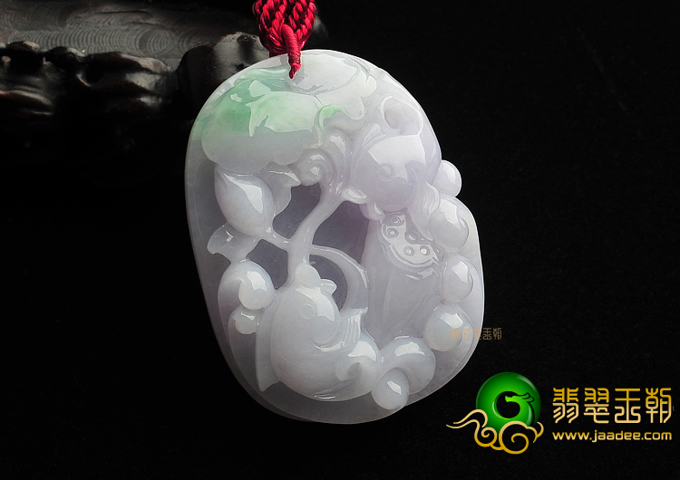 糯冰种春带彩年年有余挂件