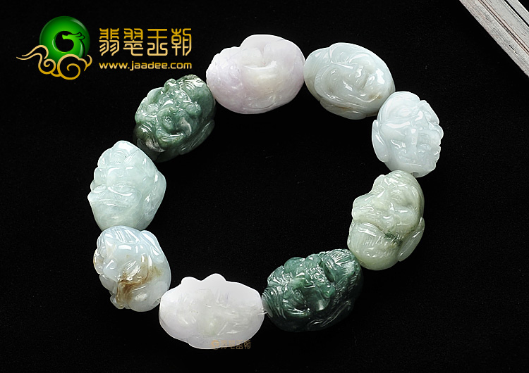 糯冰种晴水罗汉头手链