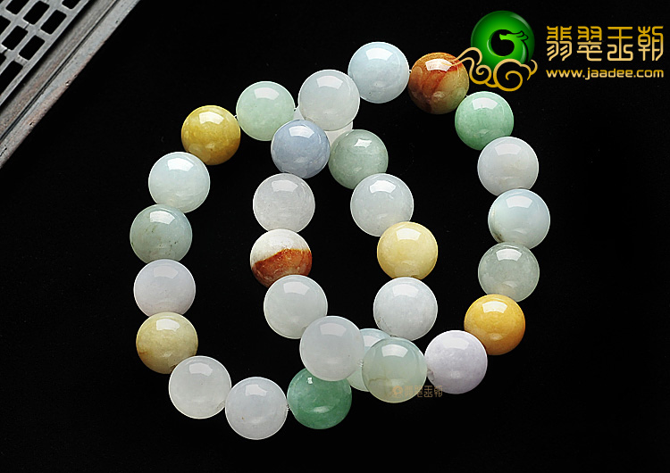 糯冰种三彩手链（单价）