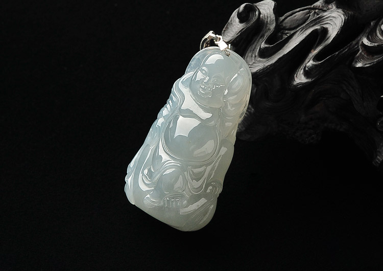 糯冰种晴水玉佛挂件