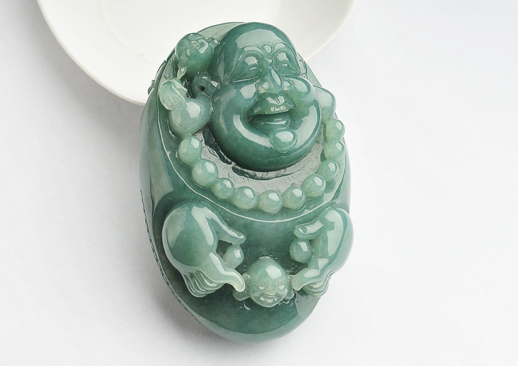 糯冰种晴水玉佛手玩件
