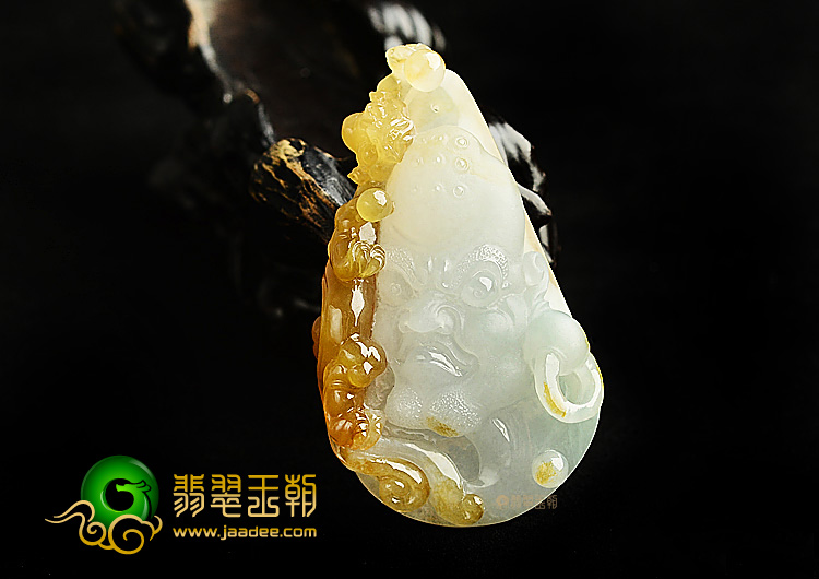 冰种黄翡达摩挂件