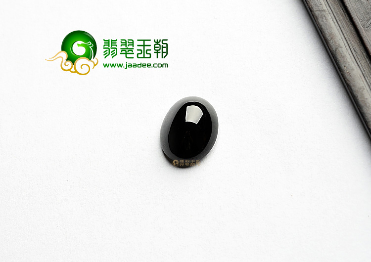 糯冰种墨翠戒面