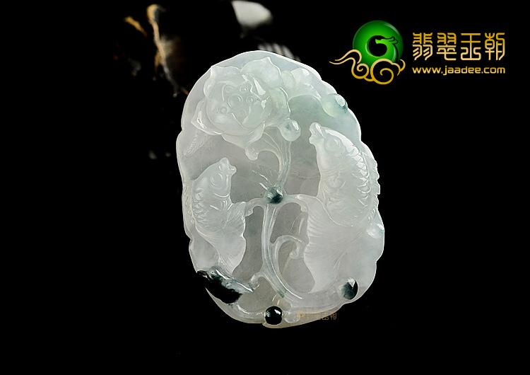 冰种飘花连年有余挂件