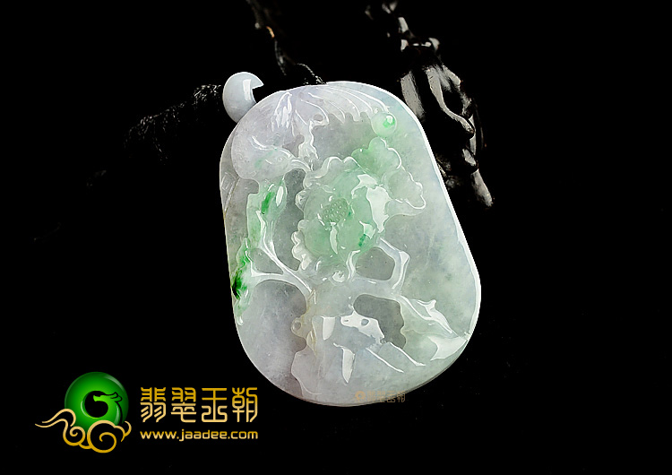 冰种春带彩花开富贵挂件