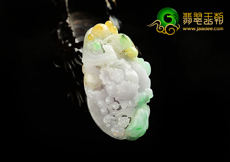 细糯种三彩花开富贵挂件