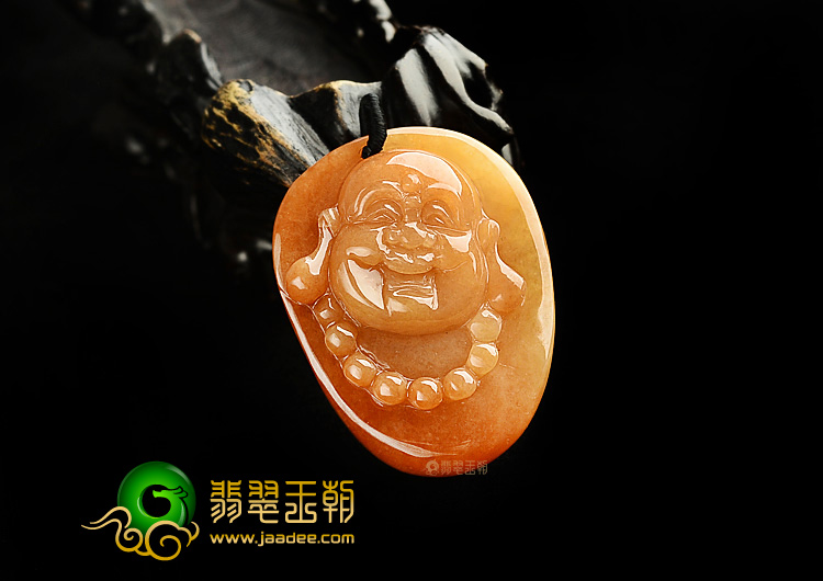 (超值推荐)糯冰种红黄翡玉佛挂件