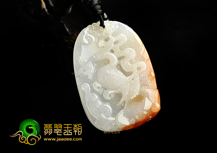 糯冰种红黄翡一路连科挂件
