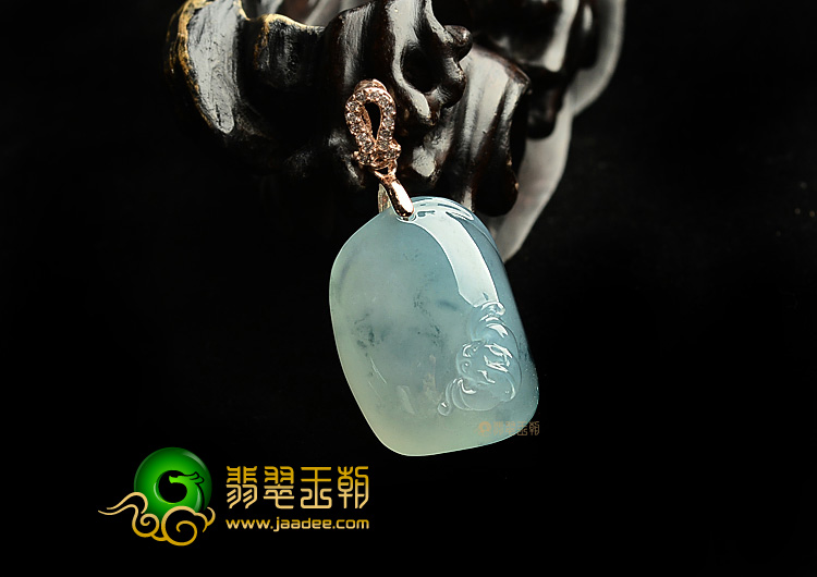 (超值推荐)冰种晴水飘花福瓜胸坠