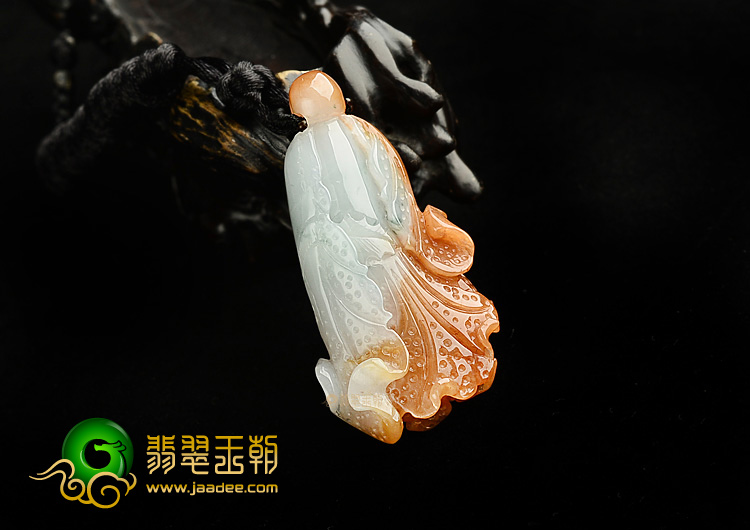 糯冰种红黄翡白菜挂件
