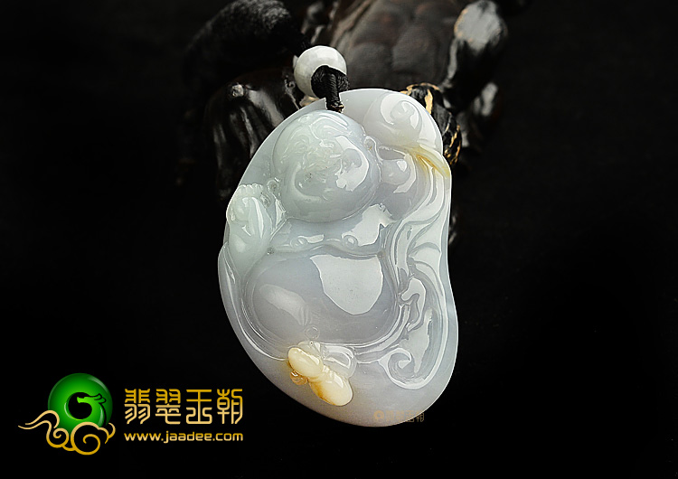 糯冰种晴水黄翡玉佛挂件
