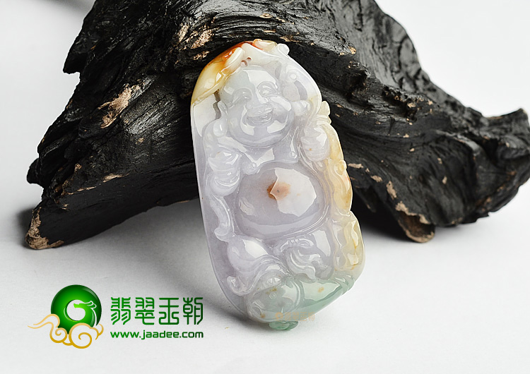 细糯种三彩站佛挂件