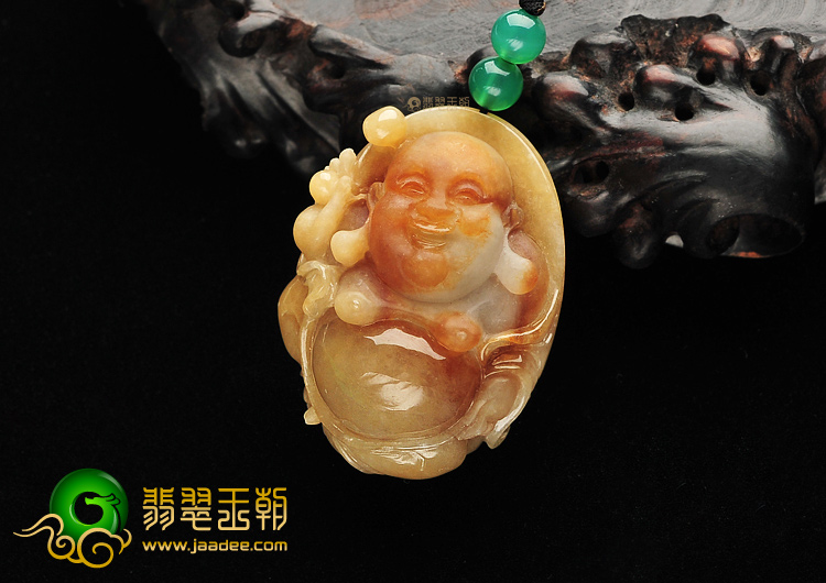 (超值推荐)糯冰种褐黄翡玉佛挂件