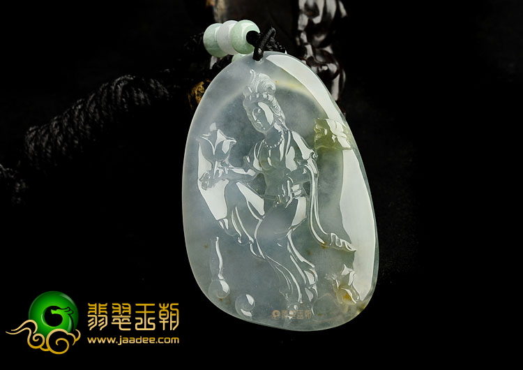 冰种飘花观音挂件