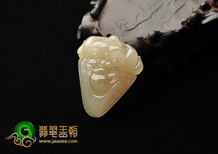 (超值推荐)冰种晴水淡黄翡饕餮挂件