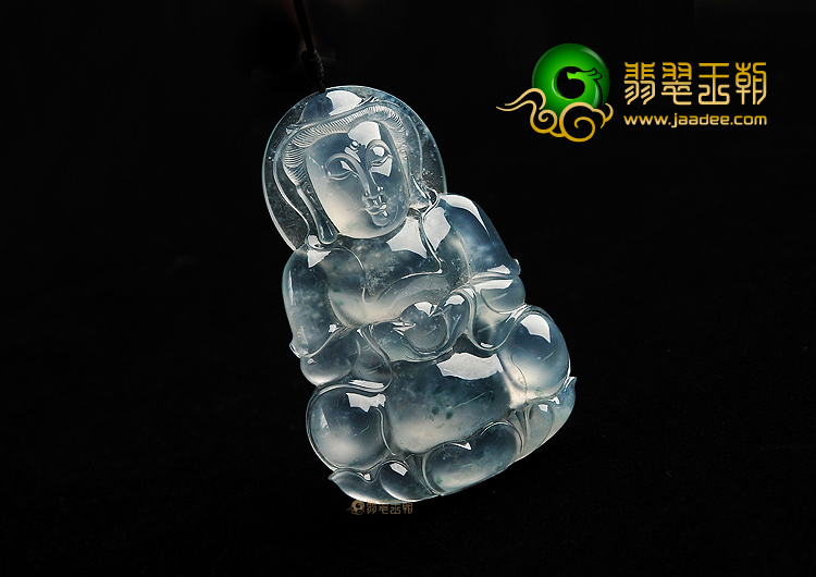 (超值推荐)冰玻种飘花强莹光观音挂件