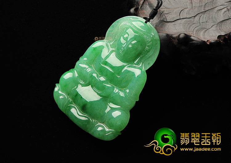 (超值推荐)糯冰种翠色观音挂件