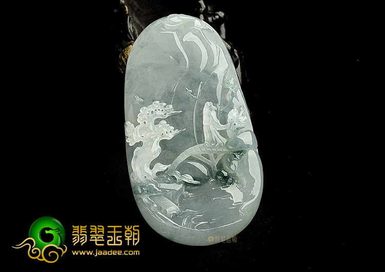 (超值推荐)冰种飘花山水牌挂件