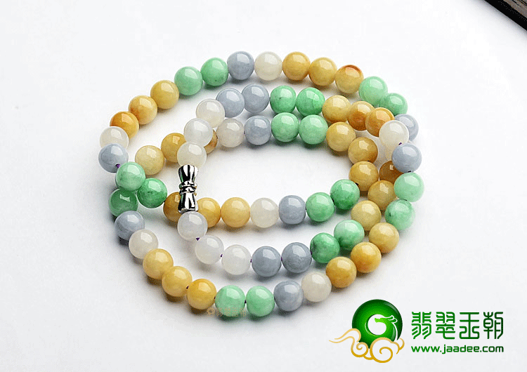 糯冰种三彩项链