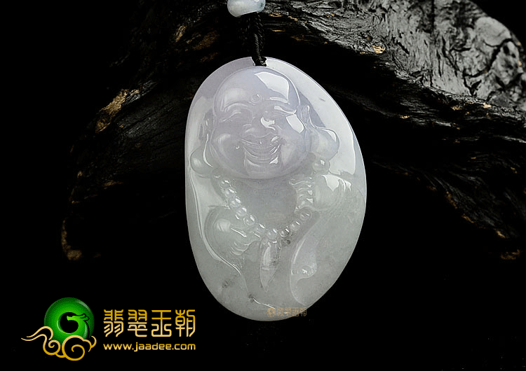 糯冰种紫罗兰玉佛挂件