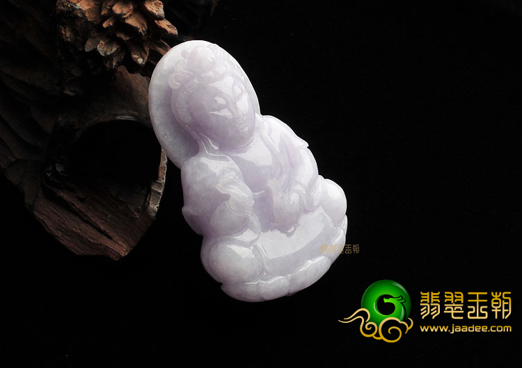 糯冰种紫罗兰观音挂件