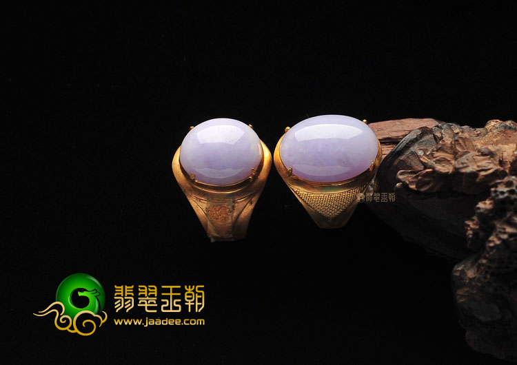 糯冰种紫罗兰戒面(一对)