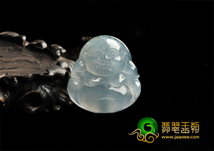 冰种淡紫罗兰玉佛挂件