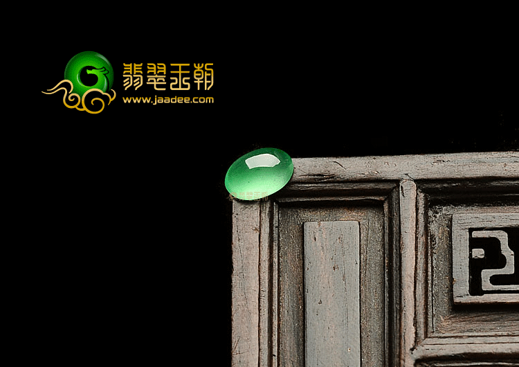 冰玻种翠色戒面