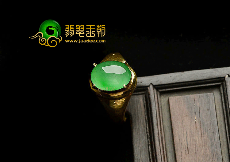 冰种翠色戒面