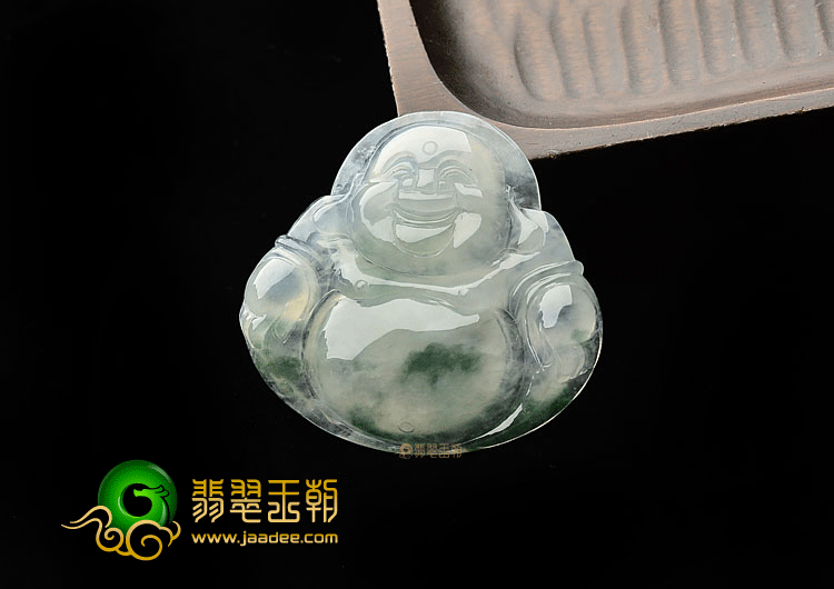 冰种飘花玉佛挂件