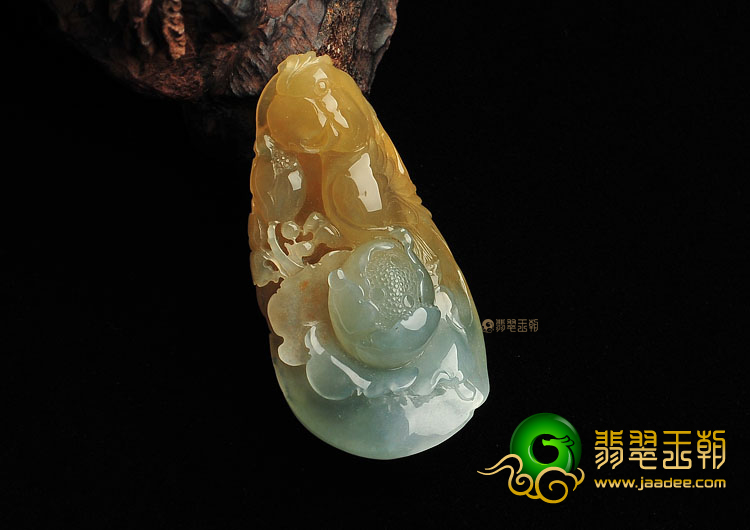 (超值推荐)冰种黄翡富贵花开挂件