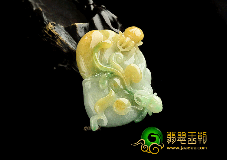 糯冰种三彩富甲天下挂件