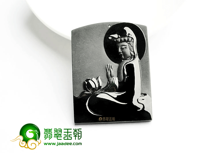 冰种墨翠观音挂件