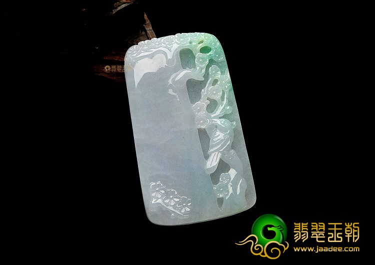 冰种飘翠喜上眉梢挂件