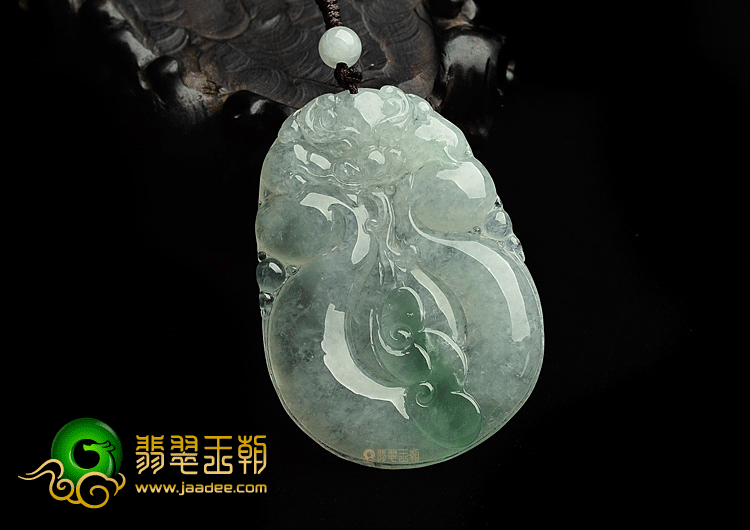 冰种飘花龙行如意挂件